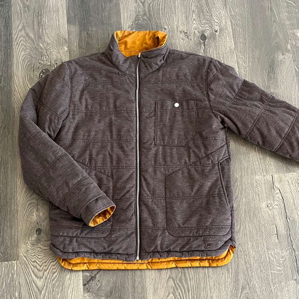 REI Men's Dark Brown/Camel Brown Reversible Puffer Jacket